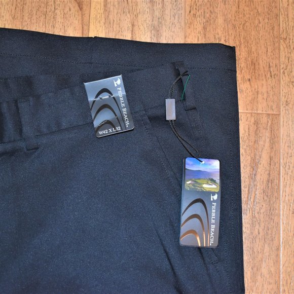 NWT Pebble Beach Black Golf Pants Sz 42x32‎ - Picture 3 of 8